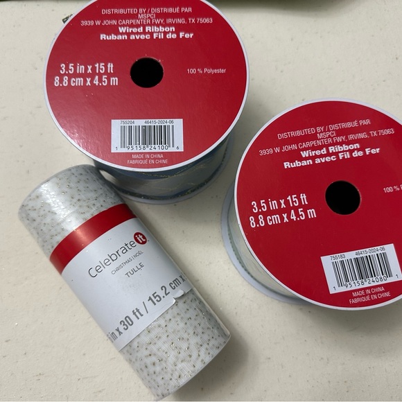 Celebrate It Ribbon Set - Blue, Green, White Ribbon - Picture 2 of 11